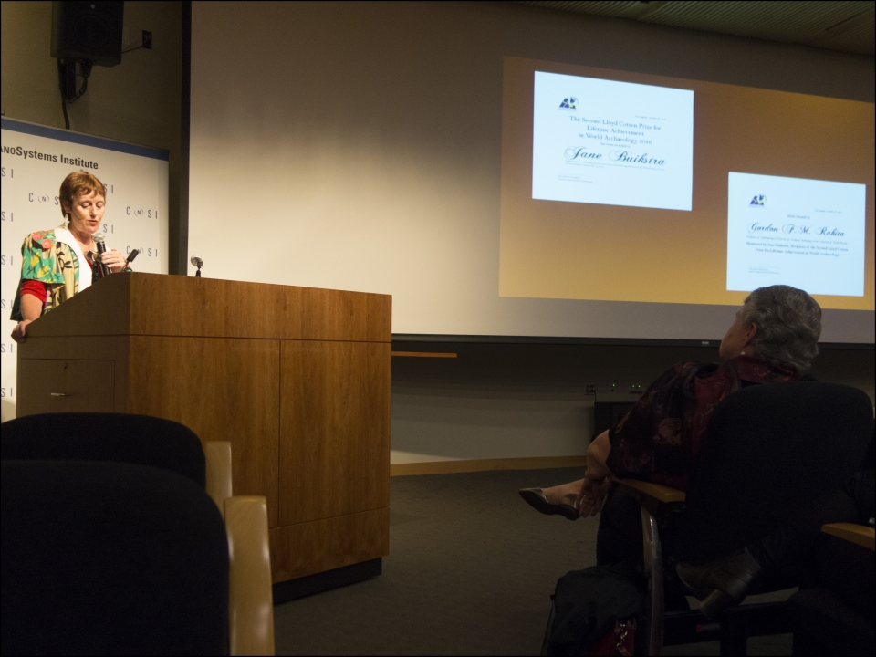 Dr. Willeke Wendrich, Director of the Cotsen Institute, commences the ceremony