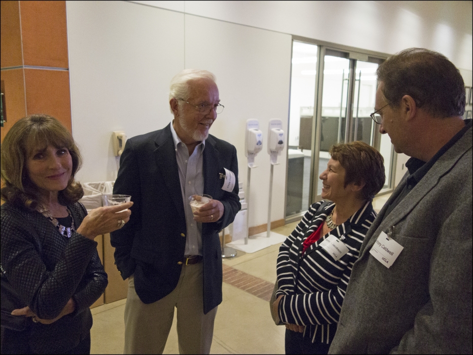 Guests mingle at the reception