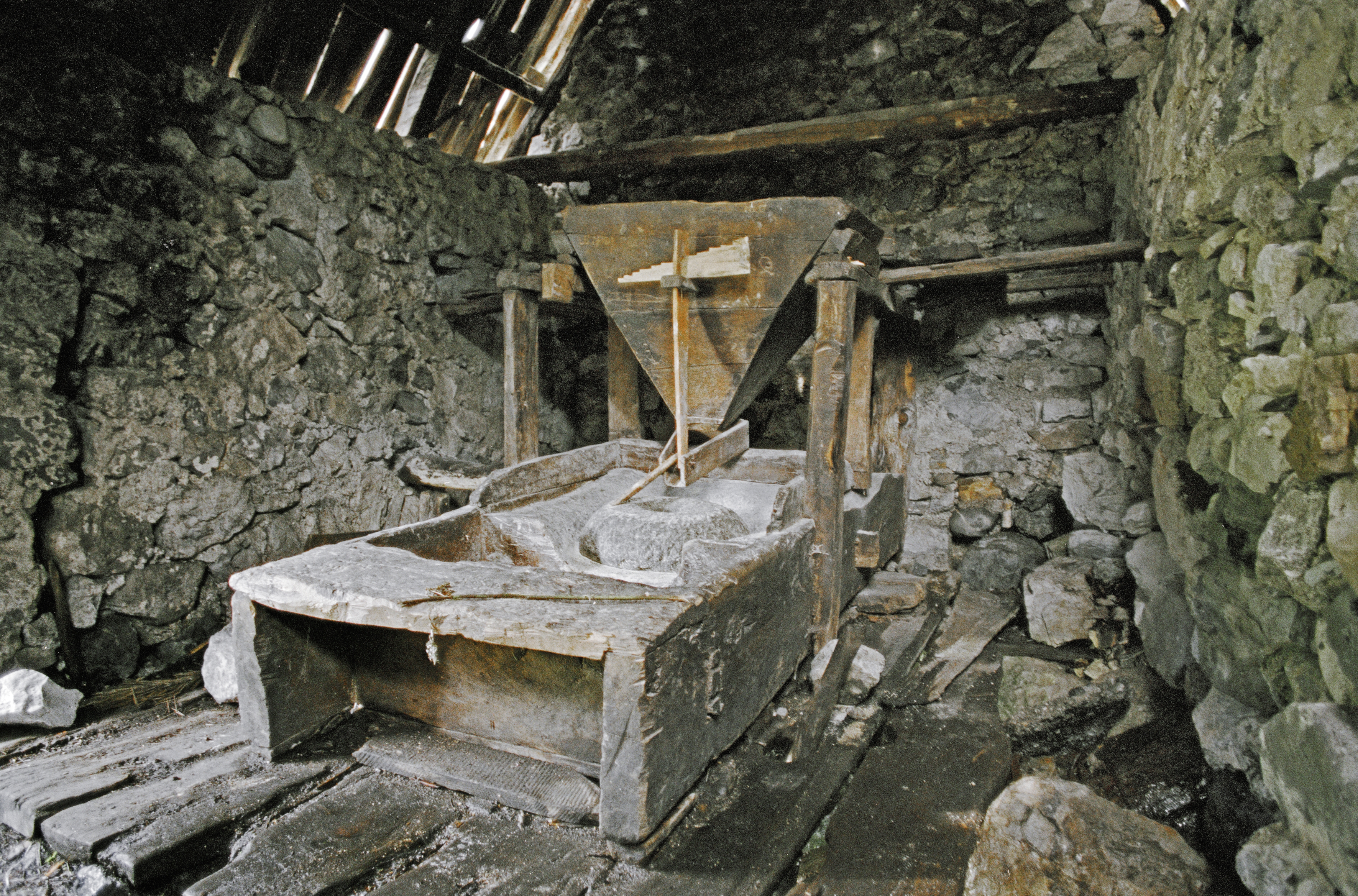 Water-powered corn mill